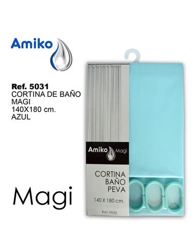 CORTINA BAÑO 140X180AZUL