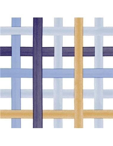 MANTEL ROLLO AZUL Y AMARILLO RAYAS TRANSV. 91412