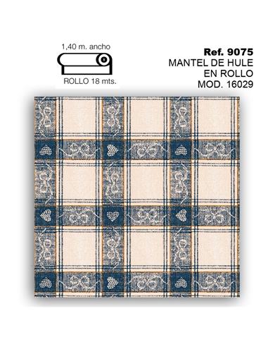 MANTEL ROLLO CUADROS BEIGE+VERDE