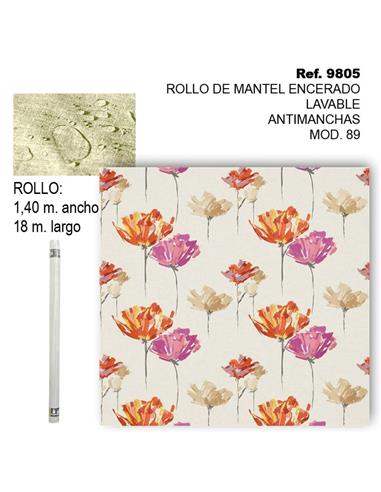 MANTEL ROLLO IMI TELA FLORES CREMA