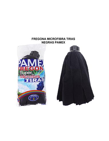 RECAMBIO FREGONA MICROFIBRA TIRAS NEGRAS PAMEX