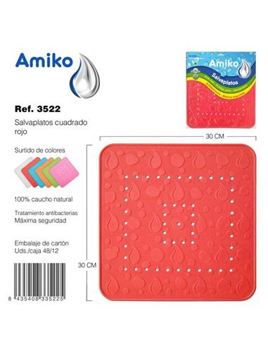SALVAPLATOS CUADRADO 30CM ROJO