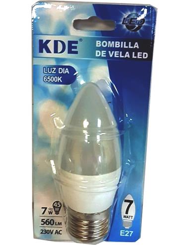 BOMBILLA GL  LED VELA C37 7W E27 LUZ FRIA
