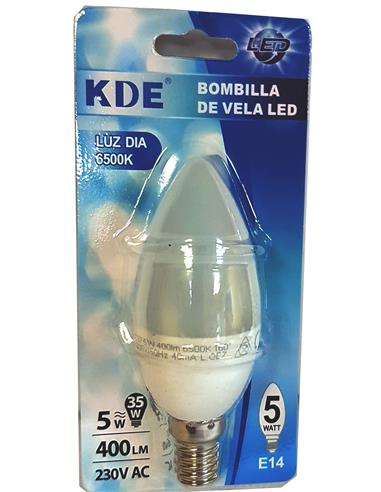 BOMBILLA GL LED VELA C35 5W E14 LUZ FRIA