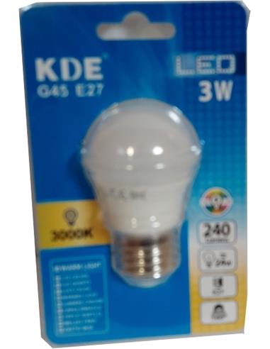 BOMBILLA LED ESFERICA G45 3W E27 CALIDA 15686