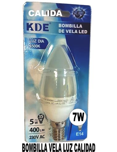 BOMBILLA VELA LED 7W/E14 LUZ CALID 95947