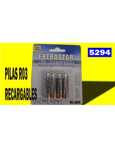 PILAS EXTRASTAR R03 RECARGABLES