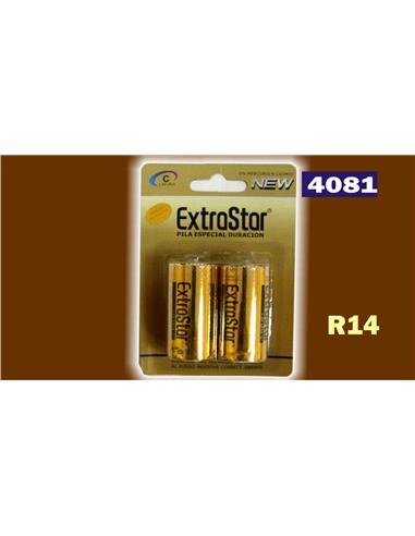 PILAS EXTRASTAR R14 2PZS. ALCALINA
