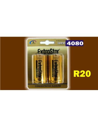 PILAS EXTRASTAR R20 2PZS. ALCALINA