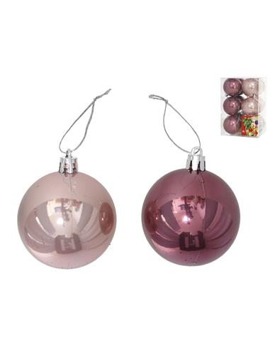 A BOLA NAVIDAD *12 ESPEJO ROSA 6CM
