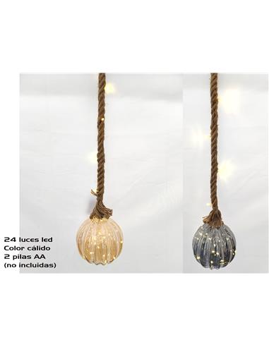 A BOLA NAVIDAD CRISTAL AHUMADO LED