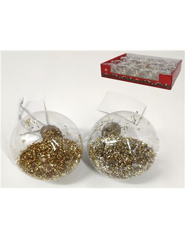 A BOLA NAVIDAD TRANSPARENTE ORO 34053