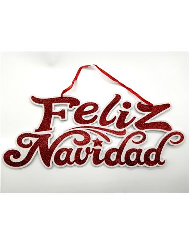 A CARTEL FELIZ NAVIDAD COLGANTE 43*18