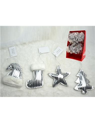 A COLGANTE FIGURA BRILLO PLATA RAYAS