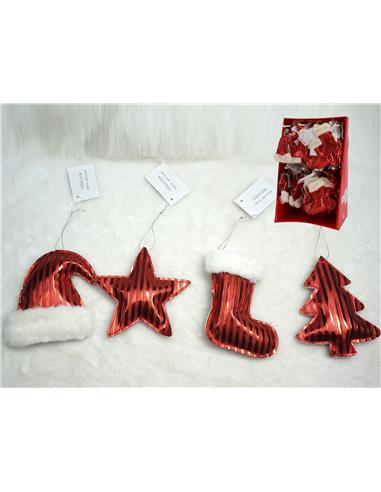 A COLGANTE FIGURA BRILLO ROJO RAYAS