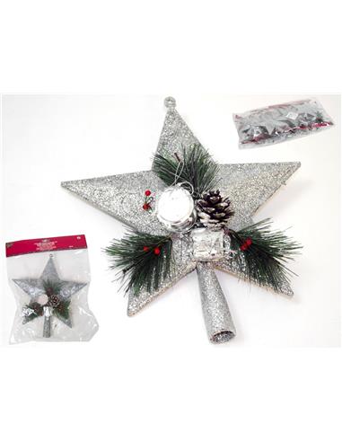 A ESTRELLA PIÑA PLATA 21CM 71647