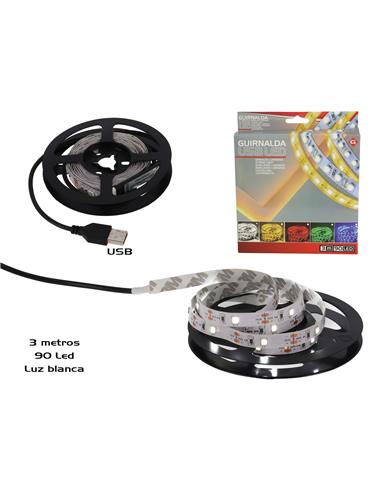 A GUIRNALDA NAVIDAD USB LUZ BLANC.