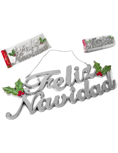 A LETRERO FELIZ NAVIDAD PLATA 23188