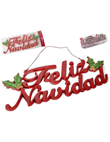 A LETRERO FELIZ NAVIDAD ROJO 10065