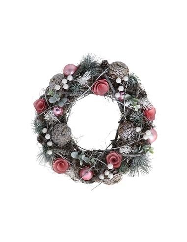 ACORONA NAVIDAD ROSAS ROSA 34 CM