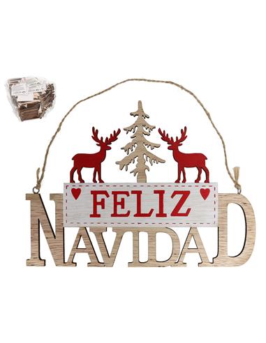CARTEL FELIZ NAVIDAD RENOS 20*14