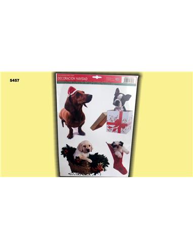 NAVIDAD PEGATINA  PERROS  WD*0051S