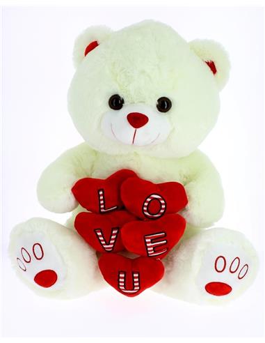J PELUCHE OSO 5 CORAZONES 29906