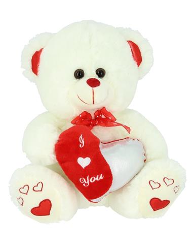 J PELUCHE OSO BL CORAZON PARTIDO 29609