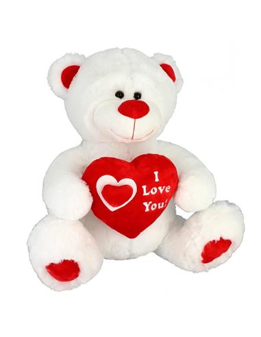 J PELUCHE OSO BL CORAZON ROJO FONDO BL 21474
