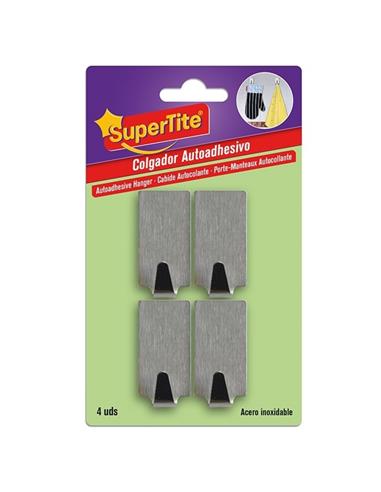 COLGADOR ACERO INOX RECTANGULAR*4UD