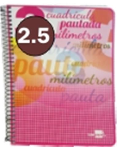 LIBRETA A5 PAUTADO-CUADRICULA 2.5    40H 70GR
