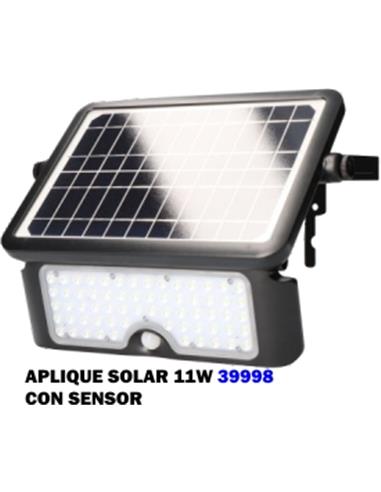 lamapara APLIQUE SOLAR 10W 115L SENSOR NEGRO