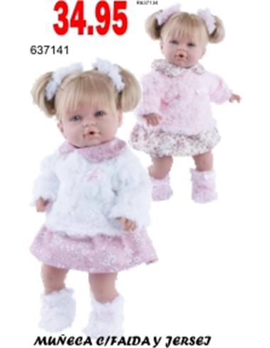 J MUÑECA FALDA Y JERSEY BL