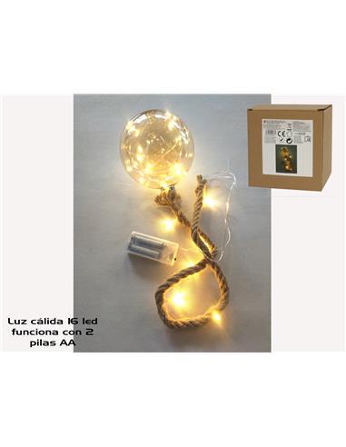 A BOLA 16LED ORO CUERDA 12CM 1M