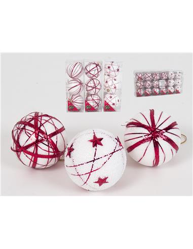 A BOLA NAVIDAD BL/ROJO*6 76482