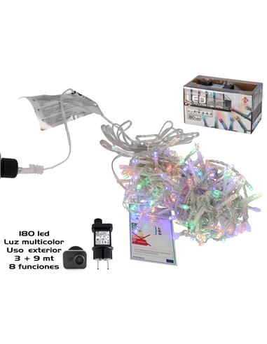 A LUCES  GUIRNALDA 180LED EXT MULTIC 3+9M 09402