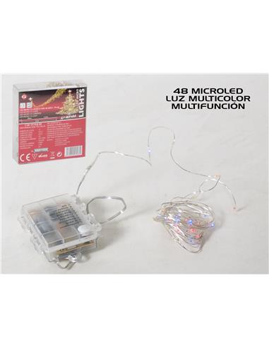 A LUCES  LED MICRO 48 LUCES MULTICOLOR PILA 34345