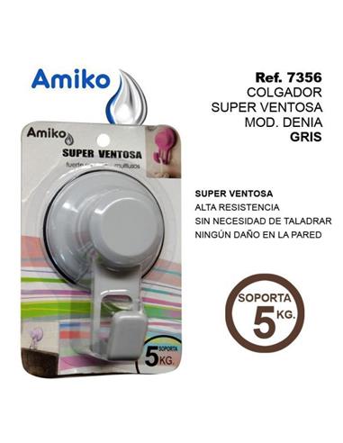COLGADOR SUPER VENTOSA GRIS