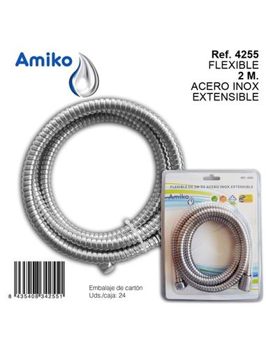 CONJUNTO MANGUERA DUCHA 2M ACERO INOX EXTENSIBL
